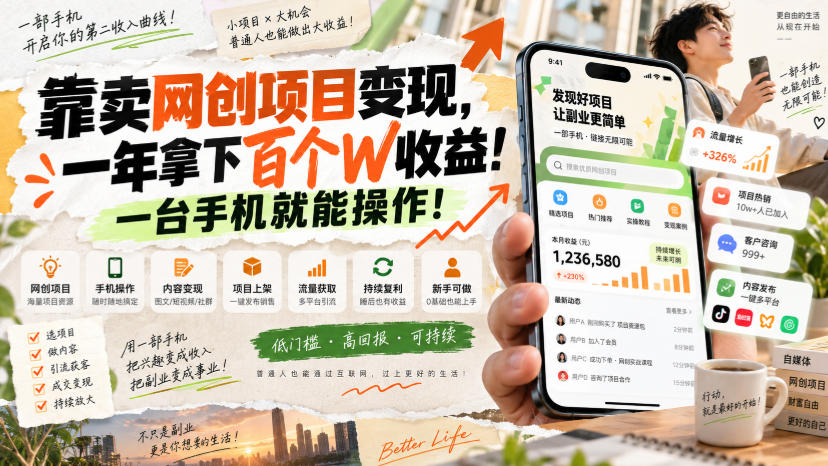 网创小程序虚拟资料变现，一年拿下百万收益，一部手机就可以做，0成本变现副业！-米壳知道—知识分享平台
