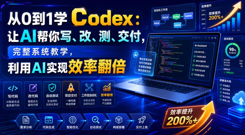 从0到1学Codex：让AI帮你写、改、测、交付，完整系统教学，利用AI实现效率翻倍(更新0918)-米壳知道—知识分享平台