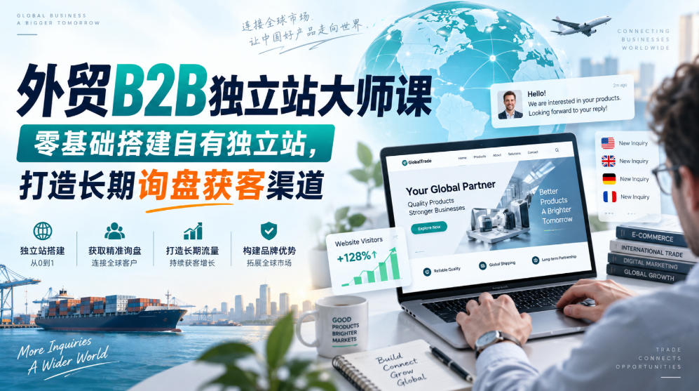 外贸B2B独立站大师课，零基础搭建自有独立站，打造长期询盘获客渠道-米壳知道—知识分享平台