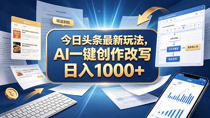 今日头条最新玩法，AI 一键创作改写，简单易上手，轻松日入 1000 +-米壳知道—知识分享平台