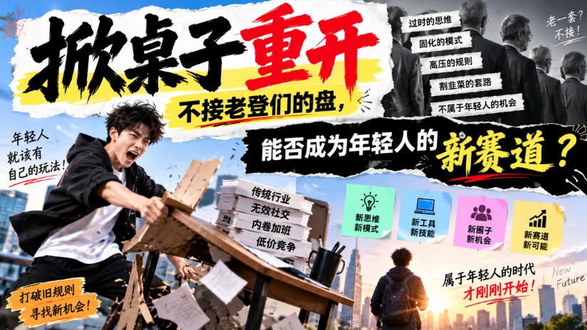 某公众号付费文章：掀桌子重开，不接老登们的盘，能否成为年轻人的新赛道？-米壳知道—知识分享平台