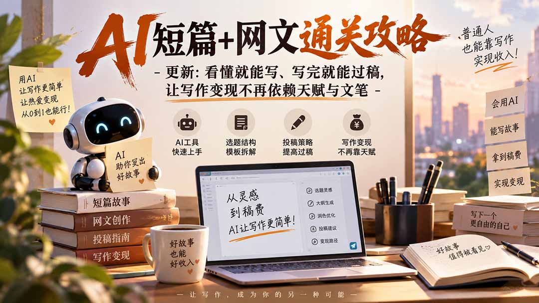 AI短篇+网文通关攻略-更新0921：看懂就能写、写完就能过稿，让写作变现不再依赖天赋与文笔-米壳知道—知识分享平台