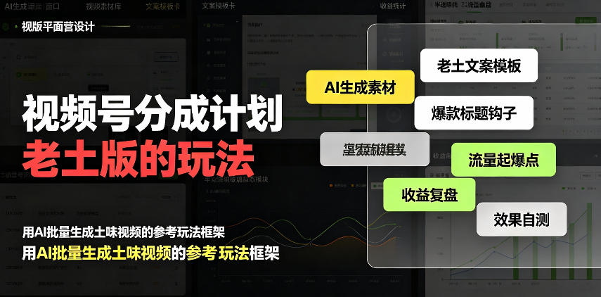 视频号分成计划老土版的玩法，流量爆炸，每天收益300+，纯靠AI生成，越土的玩法，越高级-米壳知道—知识分享平台