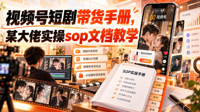 视频号短剧带货手册，某大佬实操sop文档教学-米壳知道—知识分享平台