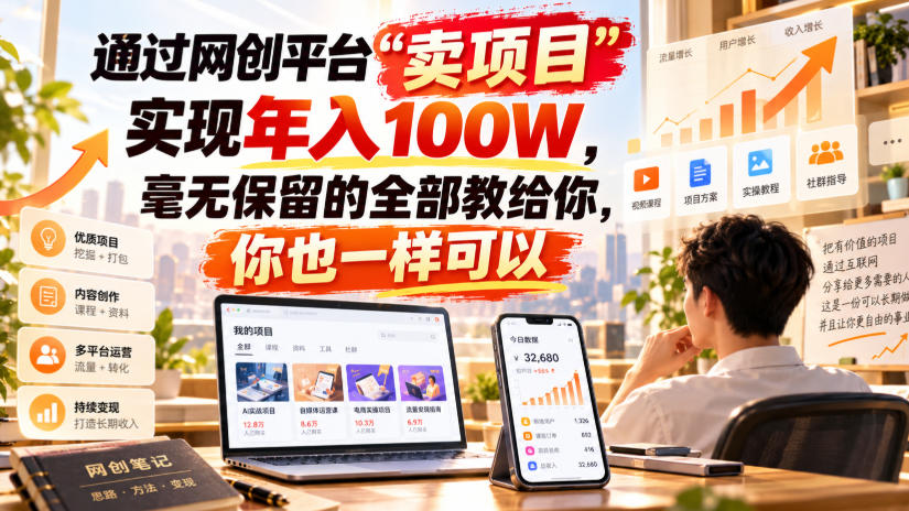 通过网创平台“卖项目”实现年入100W，毫无保留的全部教给你，你也一样可以！【揭秘】-米壳知道—知识分享平台