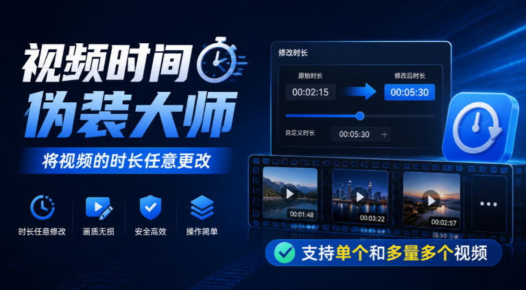 视频时间伪装大师，将视频的时长任意更改，支持单个和多量多个视频-米壳知道—知识分享平台