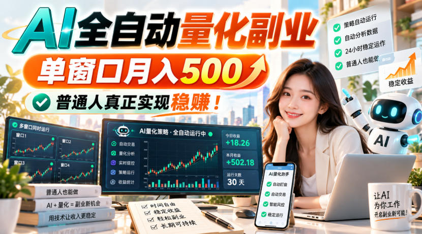 AI全自动量化副业，单窗口月入500，普通人真正实现稳賺！【揭秘】-米壳知道—知识分享平台