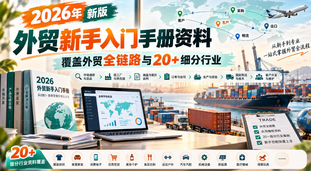 2026年新版外贸新手入门手册资料，覆盖外贸全链路与20+细分行业-米壳知道—知识分享平台