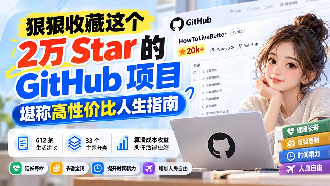 狠狠收藏这个 2 万 Star 的 GitHub 项目，堪称高性价比人生指南。-米壳知道—知识分享平台