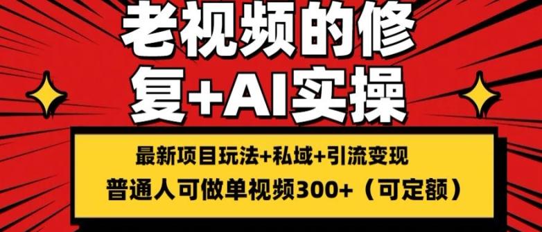 修复老视频的玩法，搬砖+引流的变现(可持久)，单条收益300+【揭秘】-米壳知道—知识分享平台