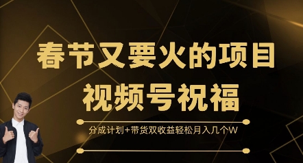 春节又要火的项目视频号祝福，分成计划+带货双收益，轻松月入几个W【揭秘】-米壳知道—知识分享平台