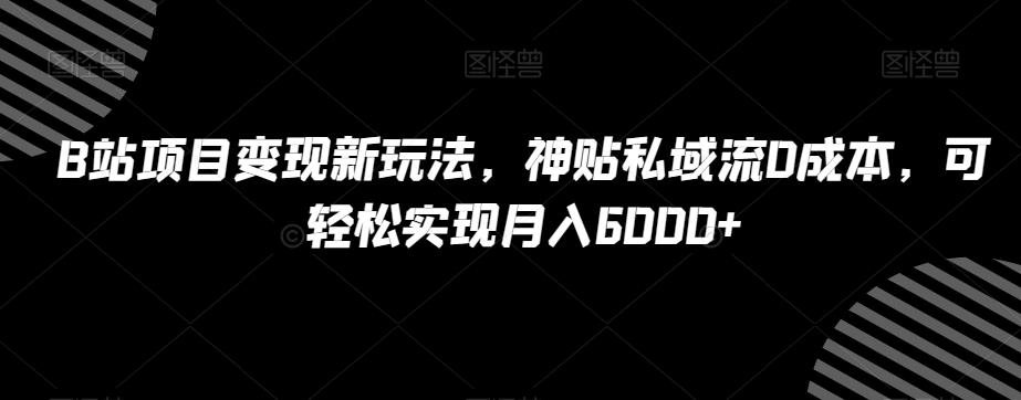 B站项目变现新玩法，神贴私域流0成本，可轻松实现月入6000+【揭秘】-米壳知道—知识分享平台