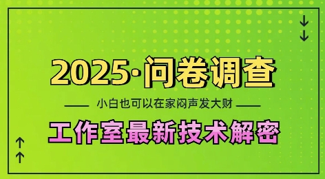 2025问卷调查最新工作室技术解密：一个人在家也可以闷声发大财，小白一天2张，可矩阵放大【揭秘】-米壳知道—知识分享平台