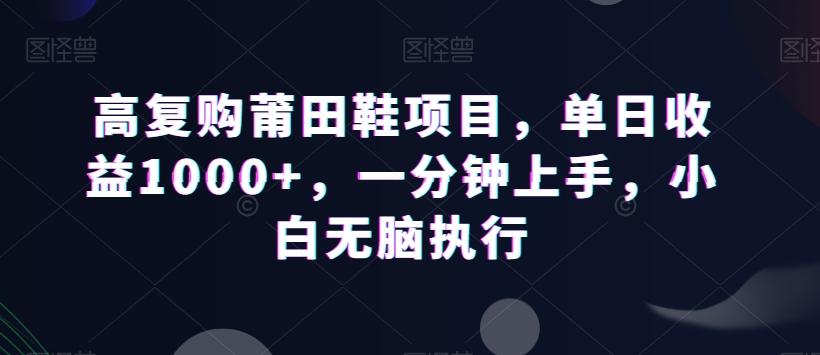 高复购莆田鞋项目，单日收益1000+，一分钟上手，小白无脑执行-米壳知道—知识分享平台