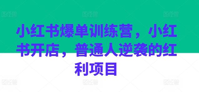 小红书爆单训练营，小红书开店，普通人逆袭的红利项目-米壳知道—知识分享平台