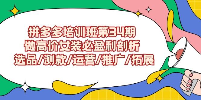 (9333期)拼多多培训班第34期：做高价女装必盈利剖析  选品/测款/运营/推广/拓展-米壳知道—知识分享平台