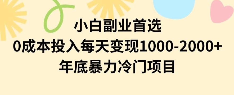 小白副业首选，0成本投入，每天变现1000-2000年底暴力冷门项目【揭秘】-米壳知道—知识分享平台