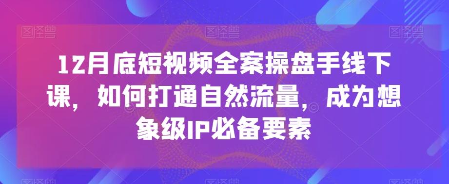 12月底短视频全案操盘手线下课，如何打通自然流量，成为想象级IP必备要素-米壳知道—知识分享平台