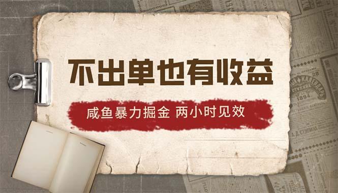 2024咸鱼暴力掘金，不出单也有收益，两小时见效，当天突破500+-米壳知道—知识分享平台