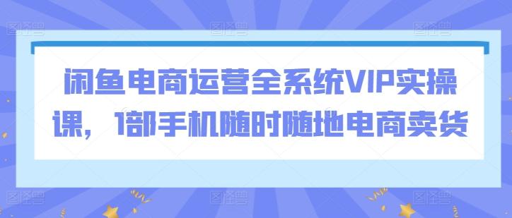 闲鱼电商运营全系统VIP实操课，1部手机随时随地电商卖货-米壳知道—知识分享平台