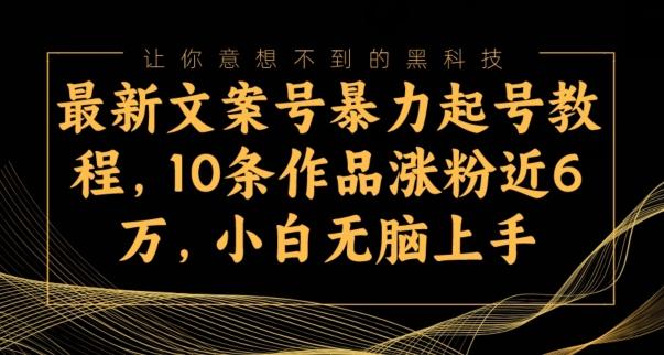 最新文案号暴力起号教程，10条作品涨粉近6万，小白无脑上手-米壳知道—知识分享平台