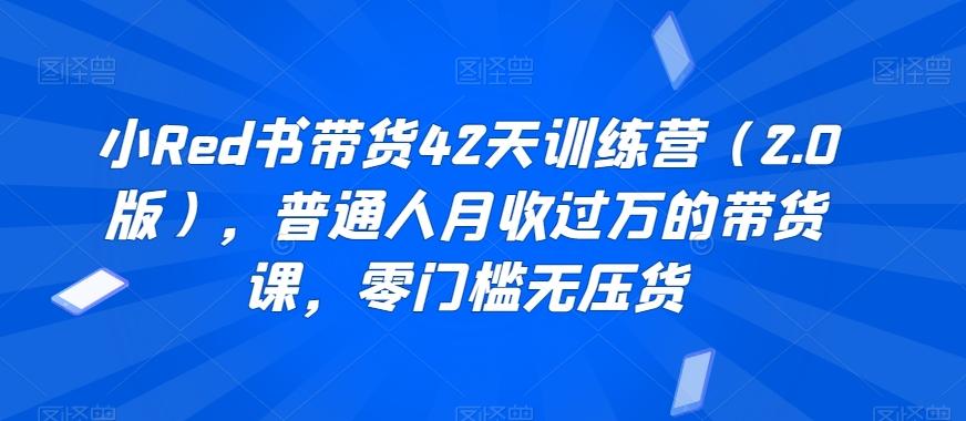 小Red书带货42天训练营(2.0版)，普通人月收过万的带货课，零门槛无压货-米壳知道—知识分享平台