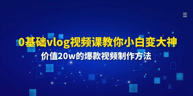 0基础vlog视频课教你小白变大神：价值20w的爆款视频制作方法-米壳知道—知识分享平台
