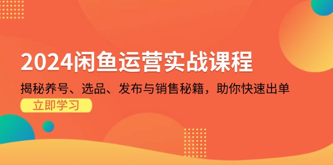 2024闲鱼运营实战课程：揭秘养号、选品、发布与销售秘籍，助你快速出单-米壳知道—知识分享平台