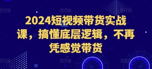 2024短视频带货实战课，搞懂底层逻辑，不再凭感觉带货-米壳知道—知识分享平台