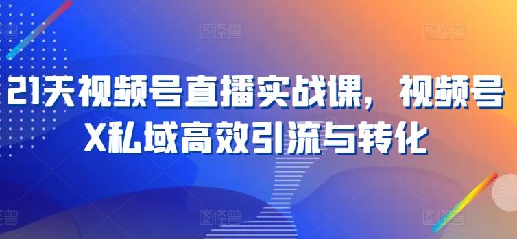 21天视频号直播实战课，视频号X私域高效引流与转化-米壳知道—知识分享平台