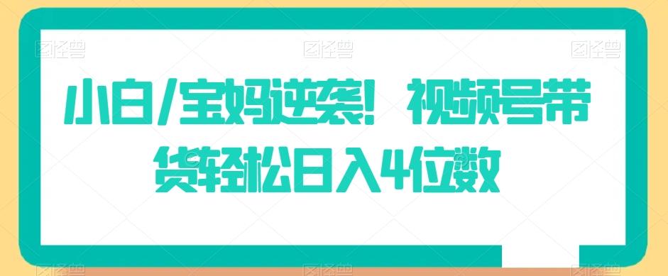 小白/宝妈逆袭！视频号带货轻松日入4位数【揭秘】-米壳知道—知识分享平台