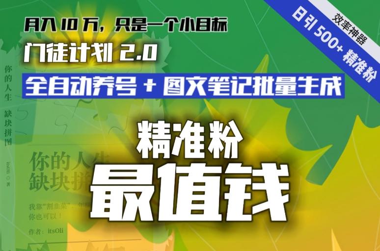 【流量就是钱】日引流500+各类目精准粉神器：全自动养号+图文批量生成。从此流量不愁，变现无忧！-米壳知道—知识分享平台