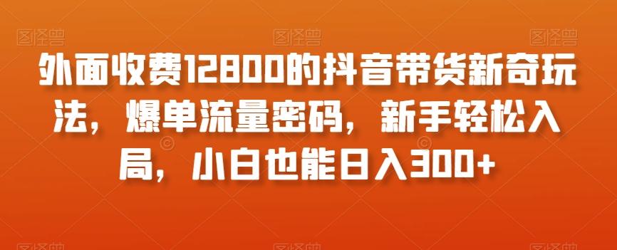 外面收费12800的抖音带货新奇玩法，爆单流量密码，新手轻松入局，小白也能日入300+【揭秘】-米壳知道—知识分享平台