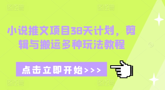 小说推文项目38天计划，剪辑与搬运多种玩法教程-米壳知道—知识分享平台