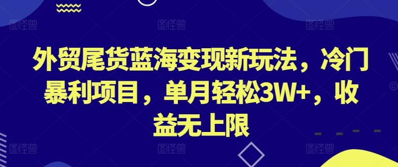 外贸尾货蓝海变现新玩法，冷门暴利项目，单月轻松3W+，收益无上限【揭秘】-米壳知道—知识分享平台