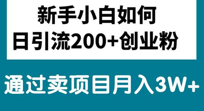 新手小白日引流200+创业粉,通过卖项目月入3W+-米壳知道—知识分享平台