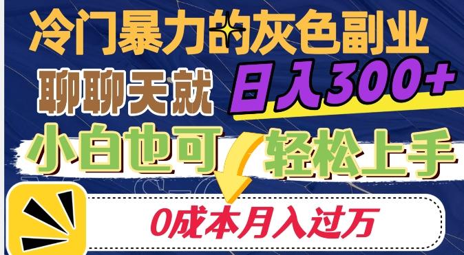 冷门暴利的副业项目，聊聊天就能日入300+，0成本月入过万【揭秘】-米壳知道—知识分享平台