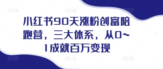 小红书90天涨粉创富陪跑营，​三大体系，从0~1成就百万变现，做小红书的最后一站-米壳知道—知识分享平台