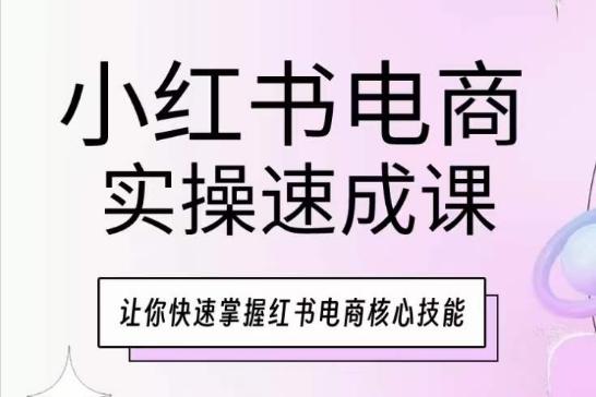 小红书电商实操速成课，让你快速掌握红书电商核心技能-米壳知道—知识分享平台